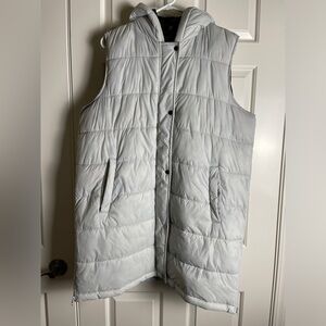 Swiss Tech Light Gray Hooded Puffer Vest Size XL